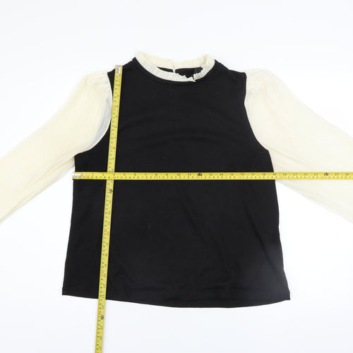 New Look Women’s Black & Cream High Neck Pullover Jumper Size 14