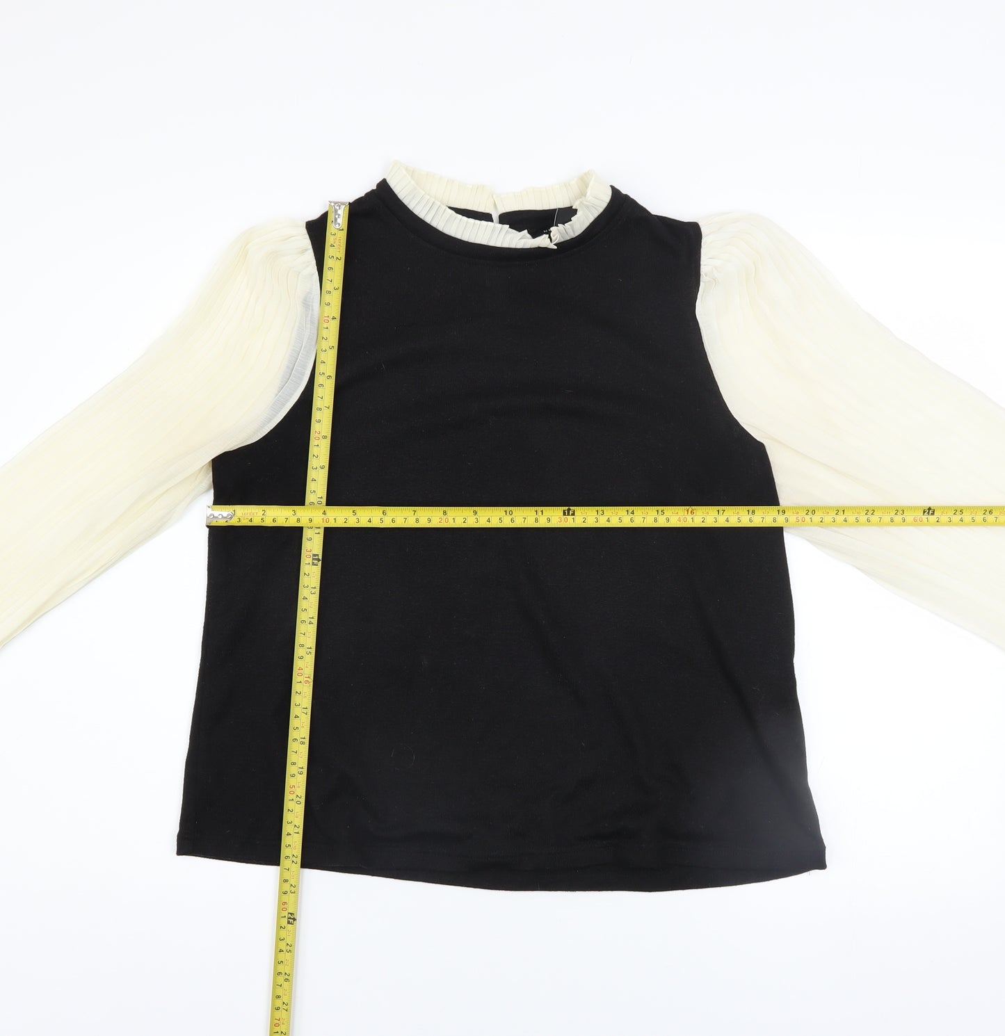 New Look Women’s Black & Cream High Neck Pullover Jumper Size 14