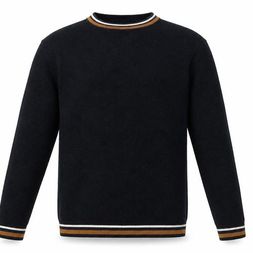 New Look Men Blue Cotton Crew Neck Waffle Knit Jumper Size L