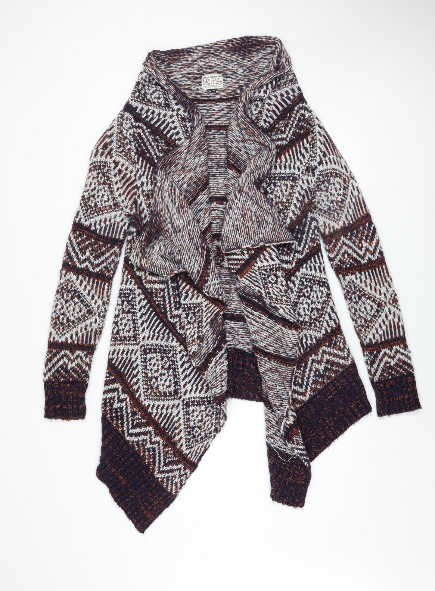 Blonde Heritage Women's Multicoloured Aztec Knit Cardigan Size 10