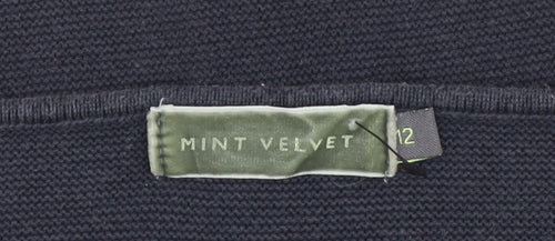 Mint Velvet Women’s Blue Striped Cotton Boat Neck Jumper Size 12