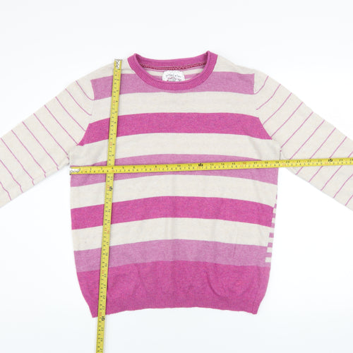 Mantaray Women’s Pink Striped Crew Neck Jumper Size 12