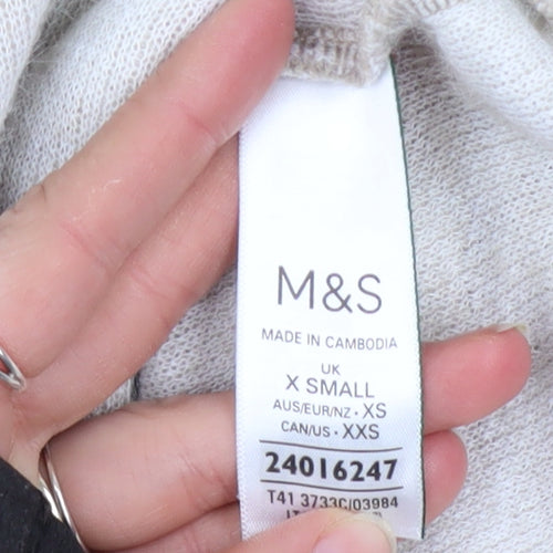Marks and Spencer Women Beige Animal Print Pullover Jumper XS