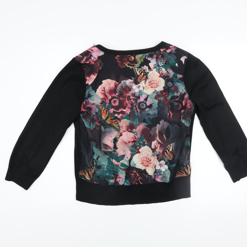 Star by Julien Macdonald Women's Black Floral Zip Cardigan Size 12