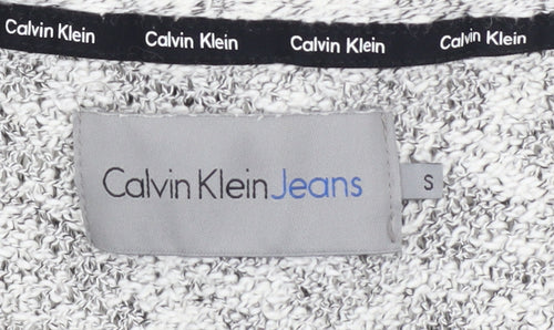 Calvin Klein Jeans Women's Grey Cotton Blend V-Neck Cardigan Size S