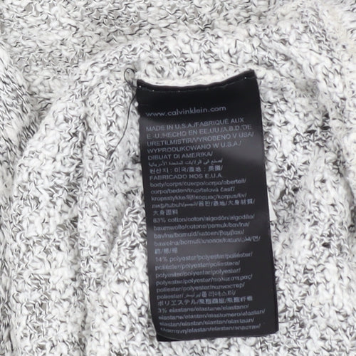 Calvin Klein Jeans Women's Grey Cotton Blend V-Neck Cardigan Size S