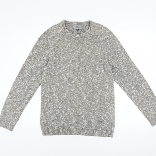Marks and Spencer Men's Grey Cotton Crew Neck Jumper Size S