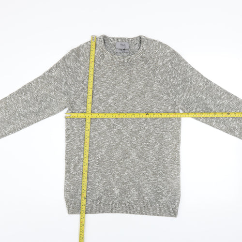 Marks and Spencer Men's Grey Cotton Crew Neck Jumper Size S