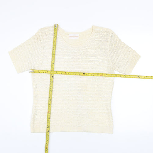 Country Casuals Women’s Ivory Knit Short Sleeve Top Size L