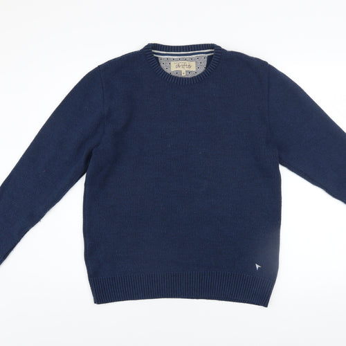 Daniel Grahame Drifter Men's Blue M Crew Neck Wool Blend Jumper