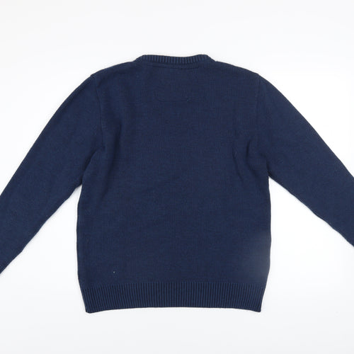 Daniel Grahame Drifter Men's Blue M Crew Neck Wool Blend Jumper