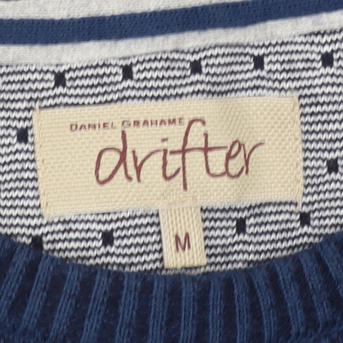 Daniel Grahame Drifter Men's Blue M Crew Neck Wool Blend Jumper