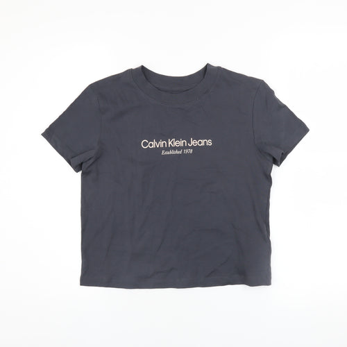 Calvin Klein Jeans Women's Black XS Cropped Cotton T-Shirt