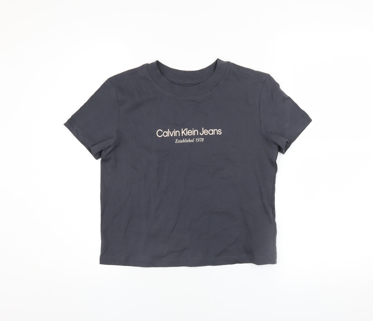 Calvin Klein Jeans Women's Black XS Cropped Cotton T-Shirt