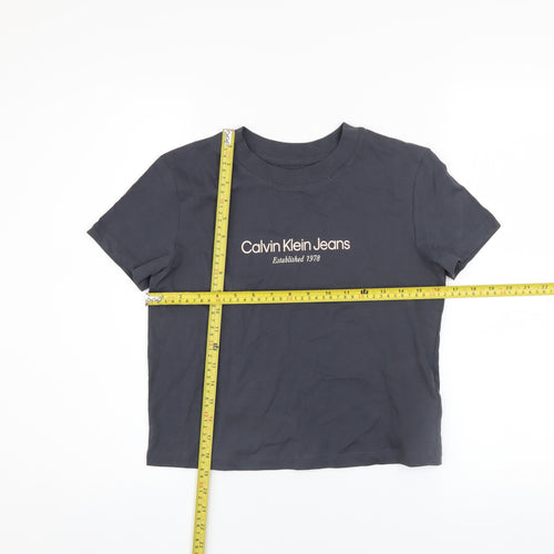 Calvin Klein Jeans Women's Black XS Cropped Cotton T-Shirt