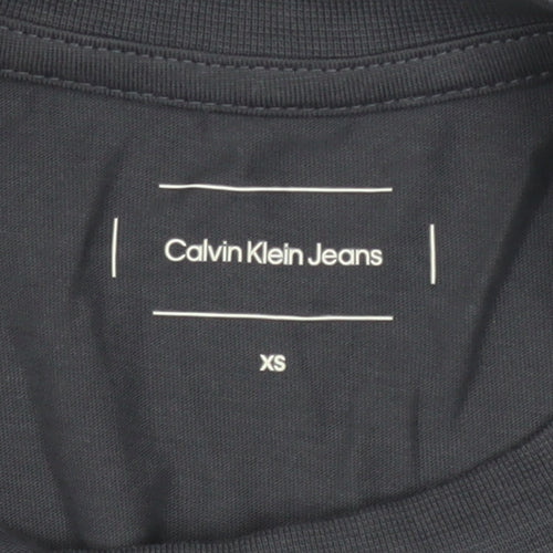 Calvin Klein Jeans Women's Black XS Cropped Cotton T-Shirt