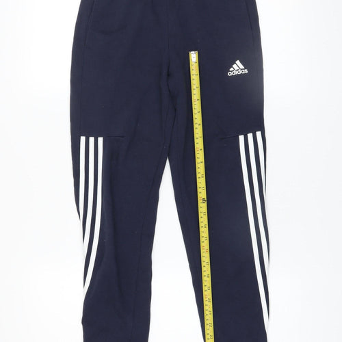 Adidas Boys Blue 11-12 Years Jogger Activewear Trousers with Side Stripes