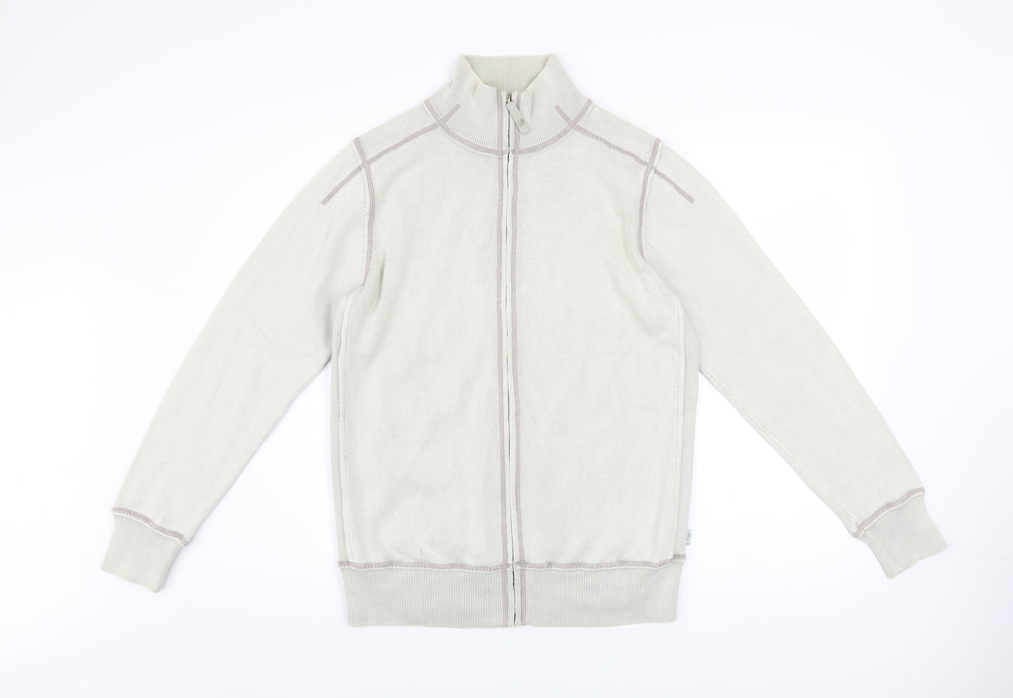 Next Men's Beige Cotton Full Zip Basic Jacket Size Small