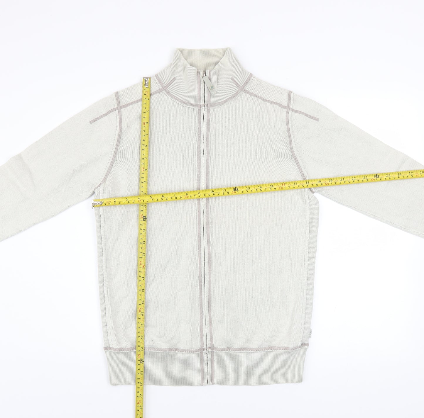 Next Men's Beige Cotton Full Zip Basic Jacket Size Small
