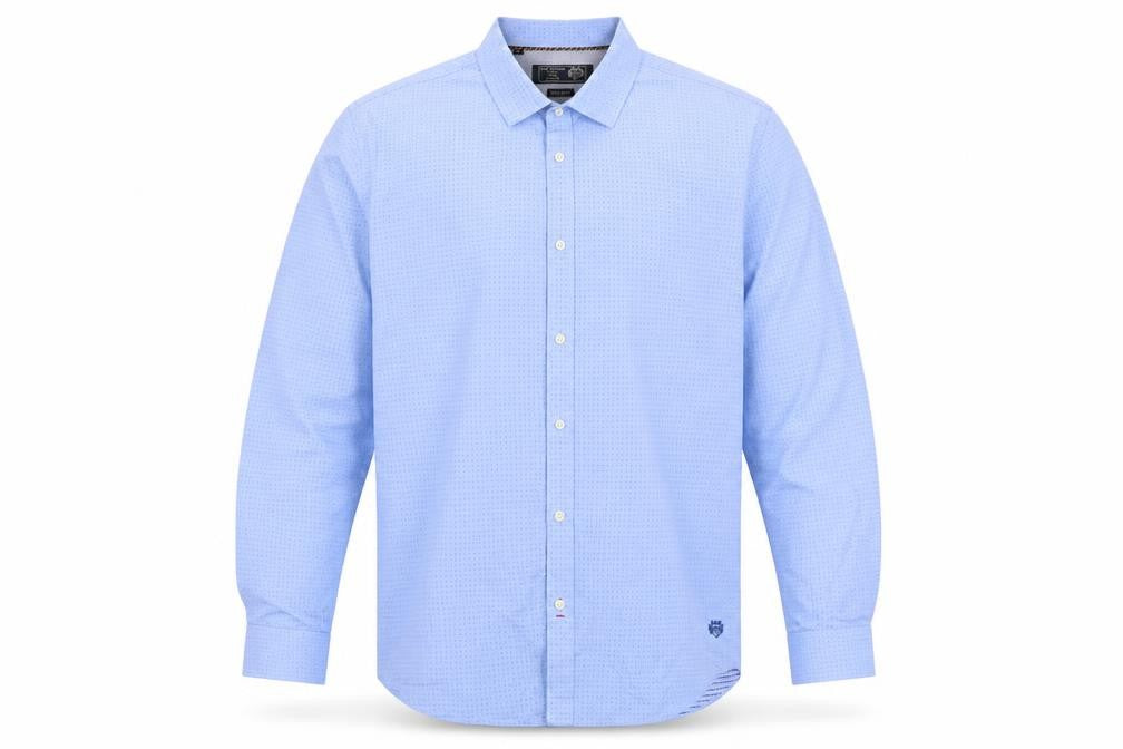 Paul Costelloe Living Men's Blue Cotton Long Sleeve Regular Fit Shirt XL