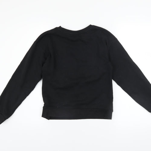 Wednesday Addams Girls Black Pullover Sweatshirt 10-11 Years Graphic Print
