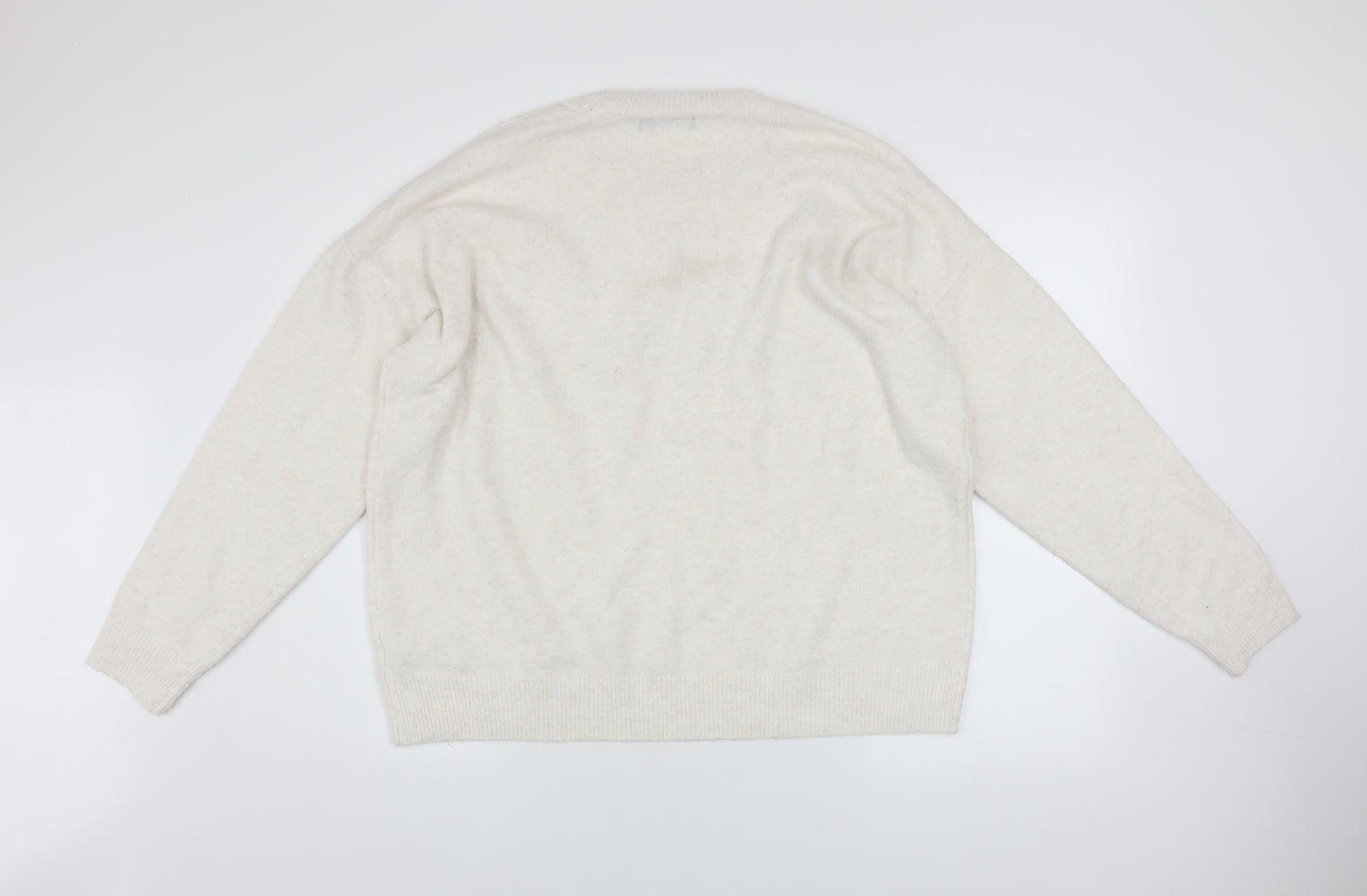 Marks and Spencer Women’s Ivory Sequin ‘Wish’ Pullover Jumper XL