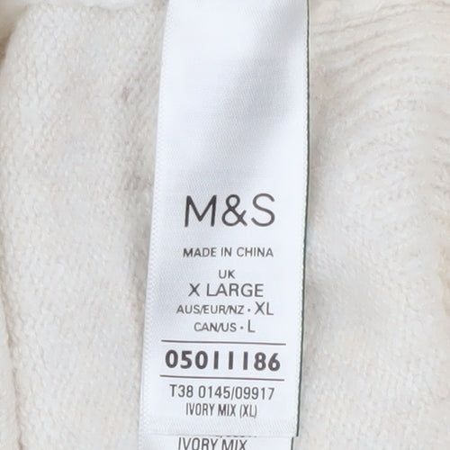 Marks and Spencer Women’s Ivory Sequin ‘Wish’ Pullover Jumper XL