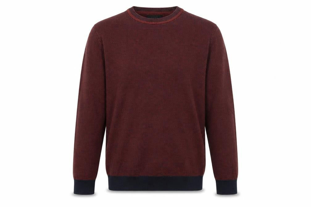 Front view of Next Men’s Red Cotton Crew Neck Jumper, size M