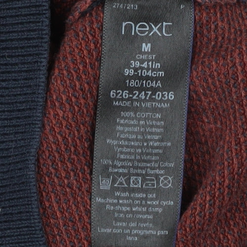 Next Men’s Red Cotton Crew Neck Jumper Size M