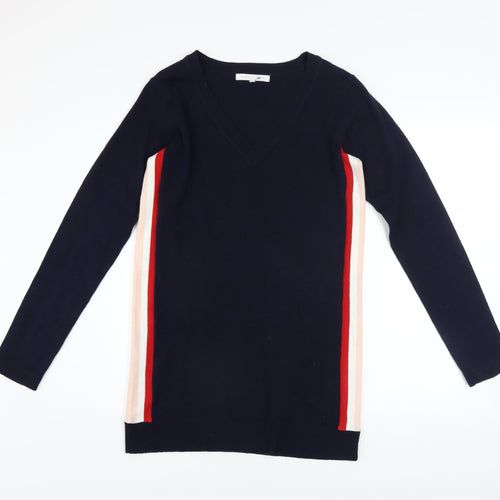 Next Women Blue Size 6 Colourblock Knit Sweater Dress