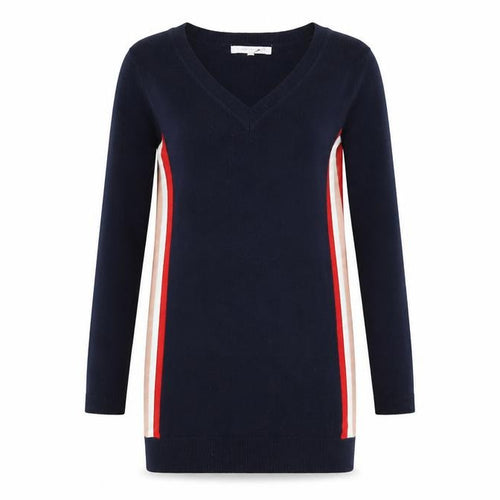 Next Women Blue Size 6 Colourblock Knit Sweater Dress