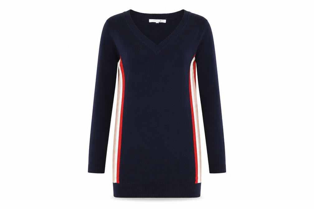 Next Women Blue Size 6 Colourblock Knit Sweater Dress