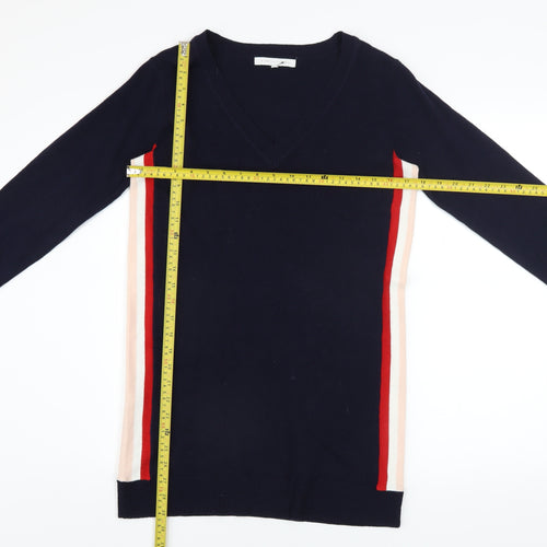 Next Women Blue Size 6 Colourblock Knit Sweater Dress