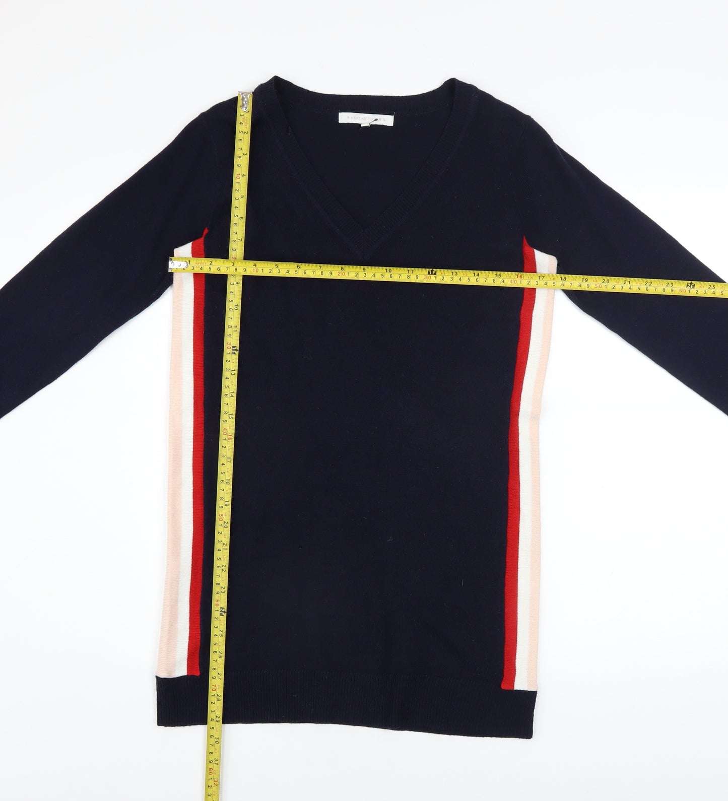 Next Women Blue Size 6 Colourblock Knit Sweater Dress