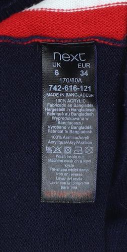 Next Women Blue Size 6 Colourblock Knit Sweater Dress