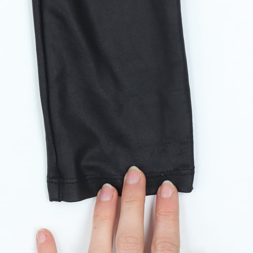 New Look Womens Black Faux Leather High Waist Ankle Leggings Size 6