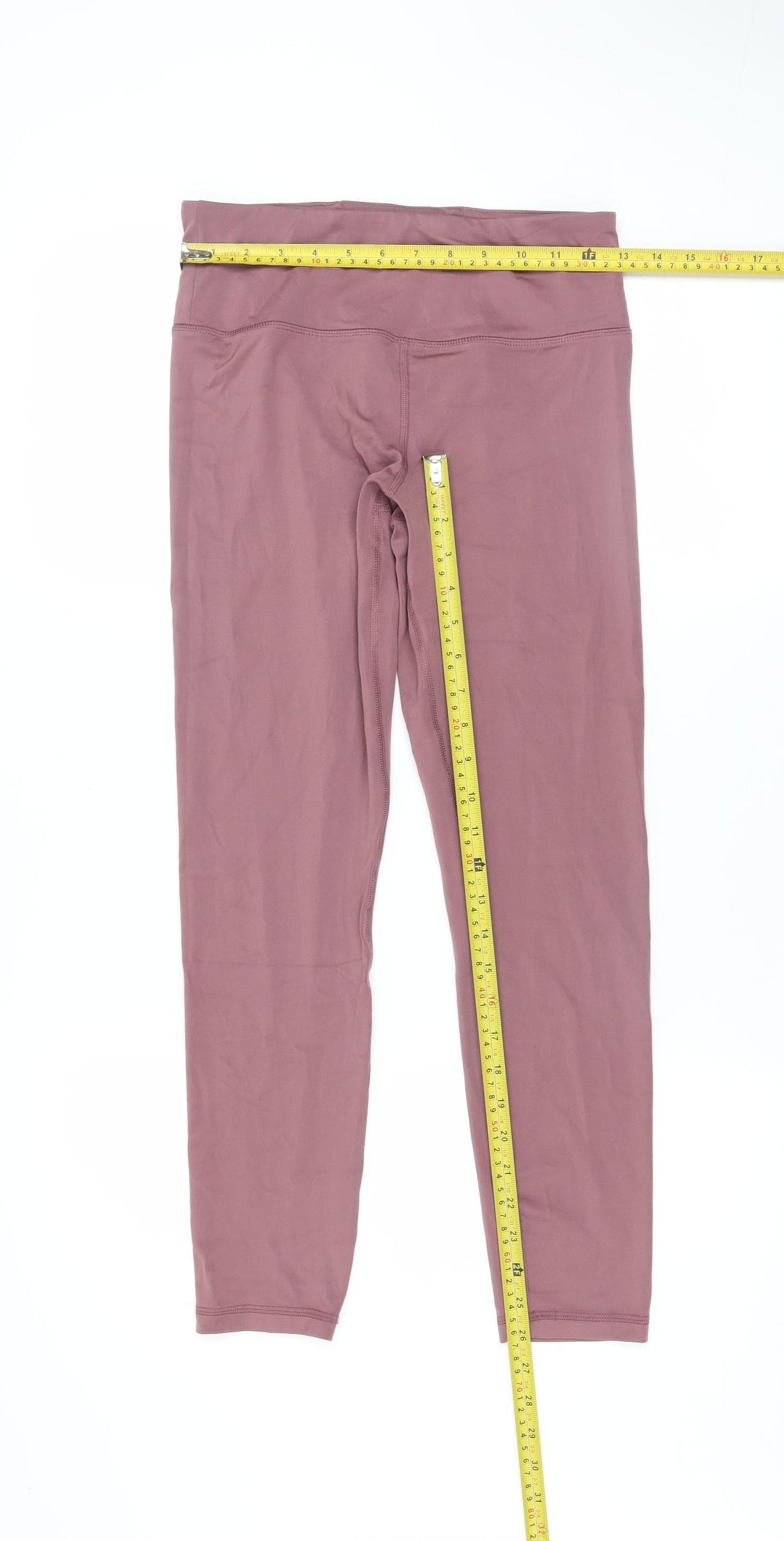 Lefties Women Pink Ankle Leggings Size 12 Slim Fit Stretch
