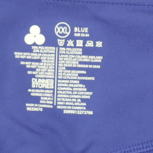 Dunnes Stores Womens Blue XXL Capri Leggings Stretch Activewear