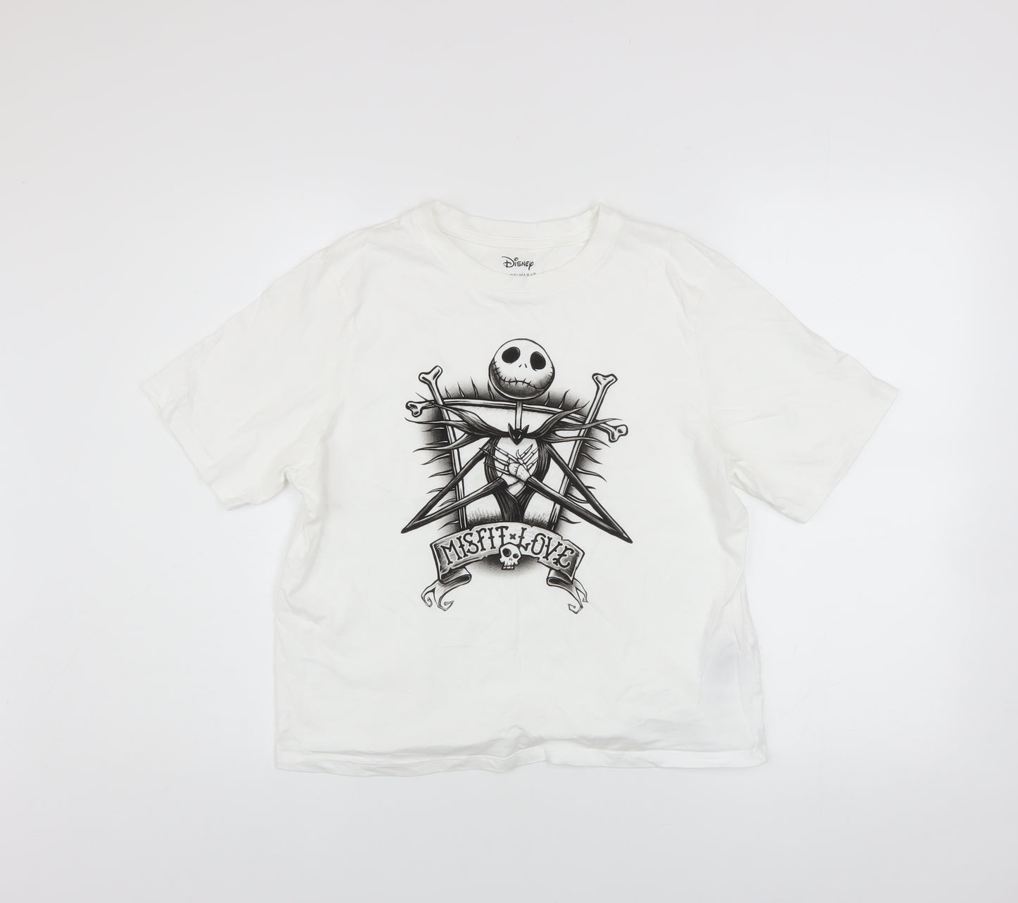 Disney at Primark Women's White Jack Skellington Graphic T-Shirt Size S