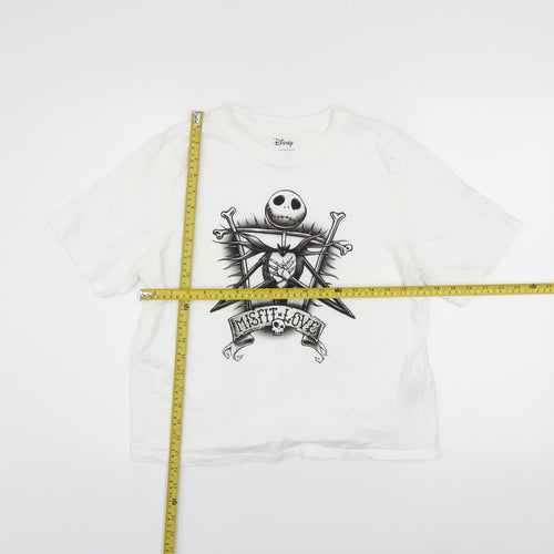 Disney at Primark Women's White Jack Skellington Graphic T-Shirt Size S