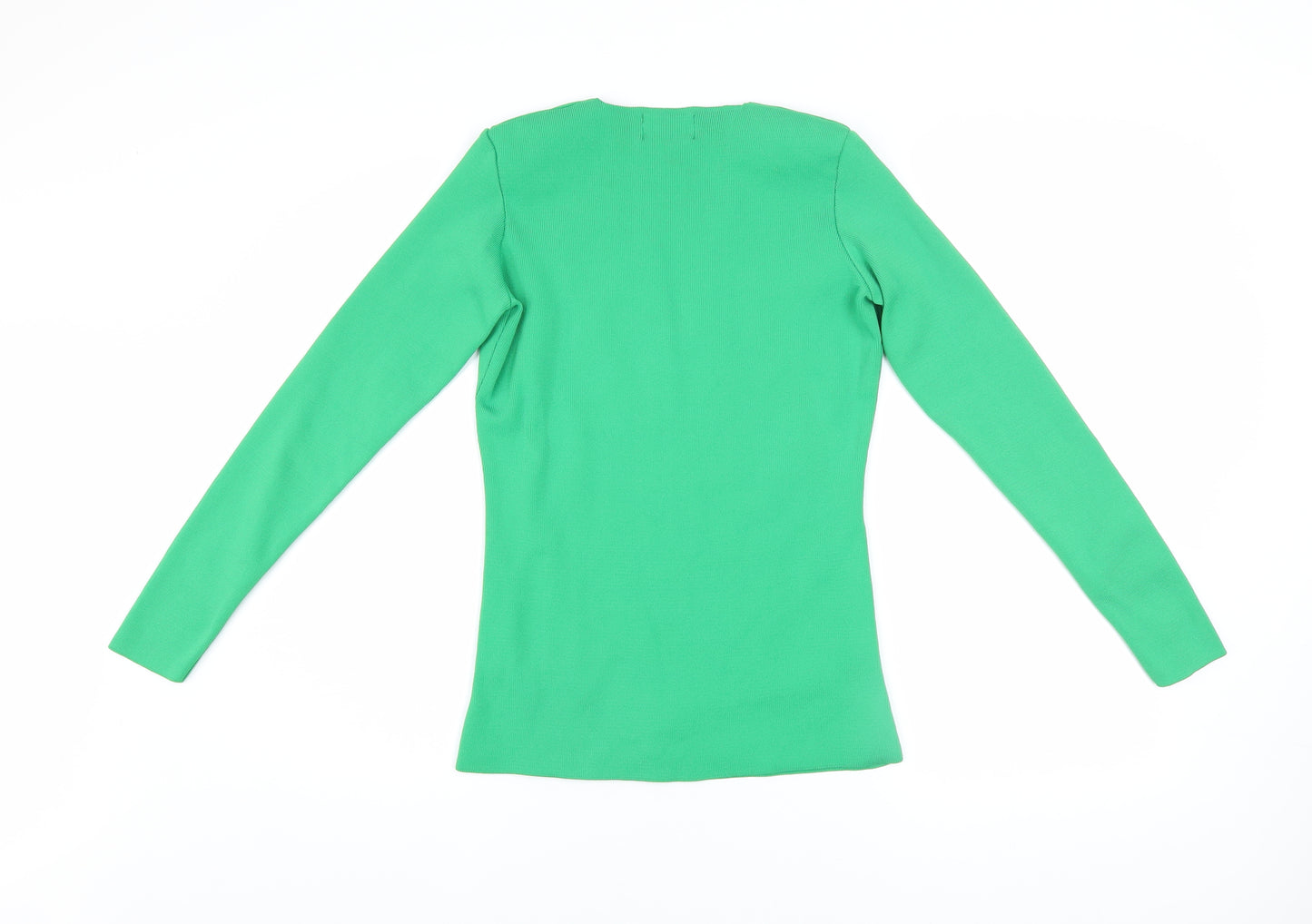 Savida Women’s Green V-Neck Long Sleeve Slim Fit Top Size 10