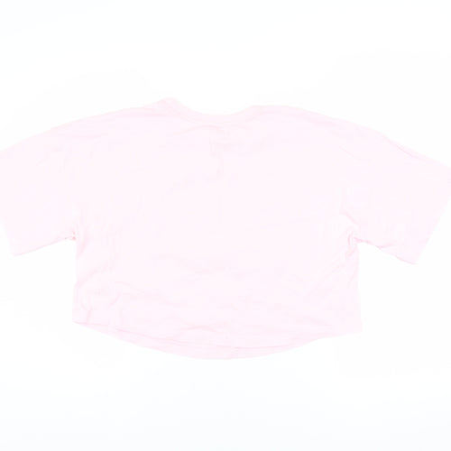 Friends Women's Pink Cropped T-Shirt XS Relaxed Fit Crew Neck