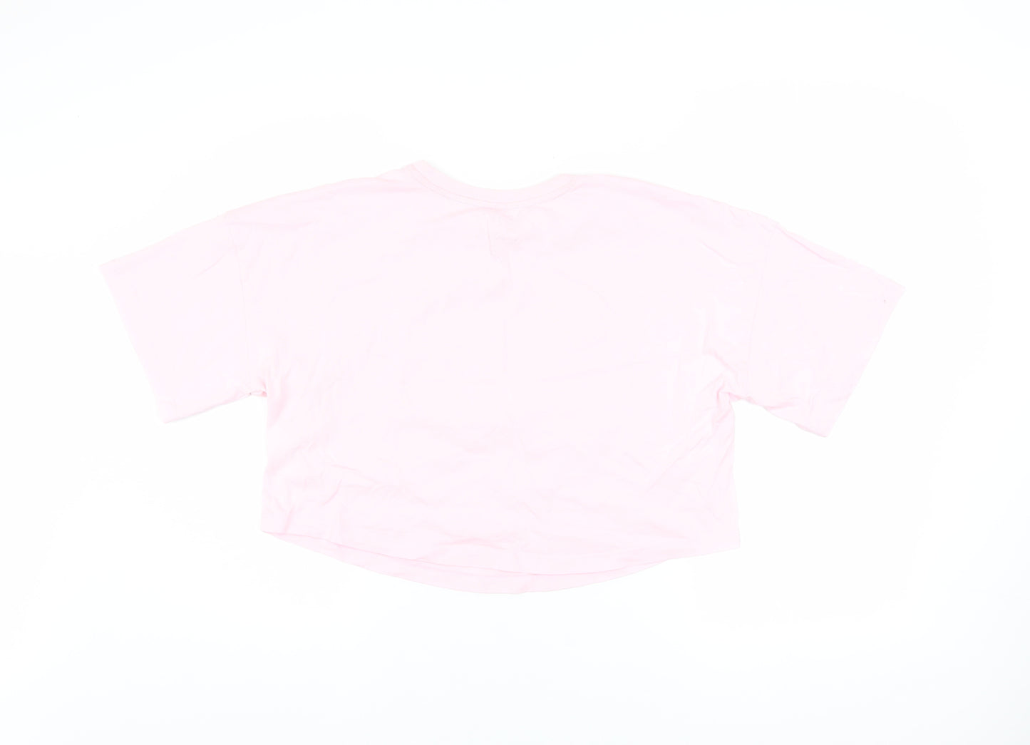Friends Women's Pink Cropped T-Shirt XS Relaxed Fit Crew Neck