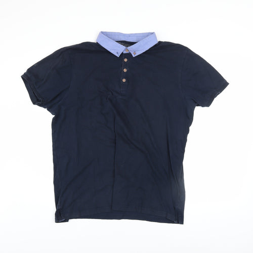 Red Herring Men's Blue Cotton Short Sleeve Polo Shirt XL