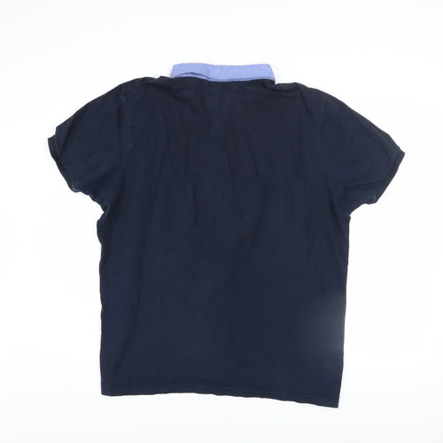 Red Herring Men's Blue Cotton Short Sleeve Polo Shirt XL