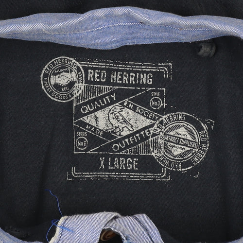Red Herring Men's Blue Cotton Short Sleeve Polo Shirt XL
