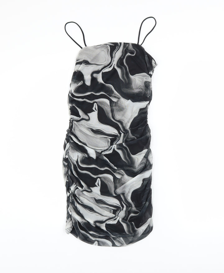 Pink Vanilla Women’s Black Marble Print Bodycon Dress Size 8