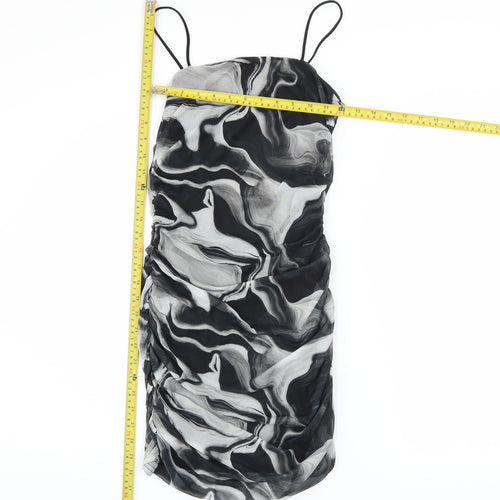Pink Vanilla Women’s Black Marble Print Bodycon Dress Size 8