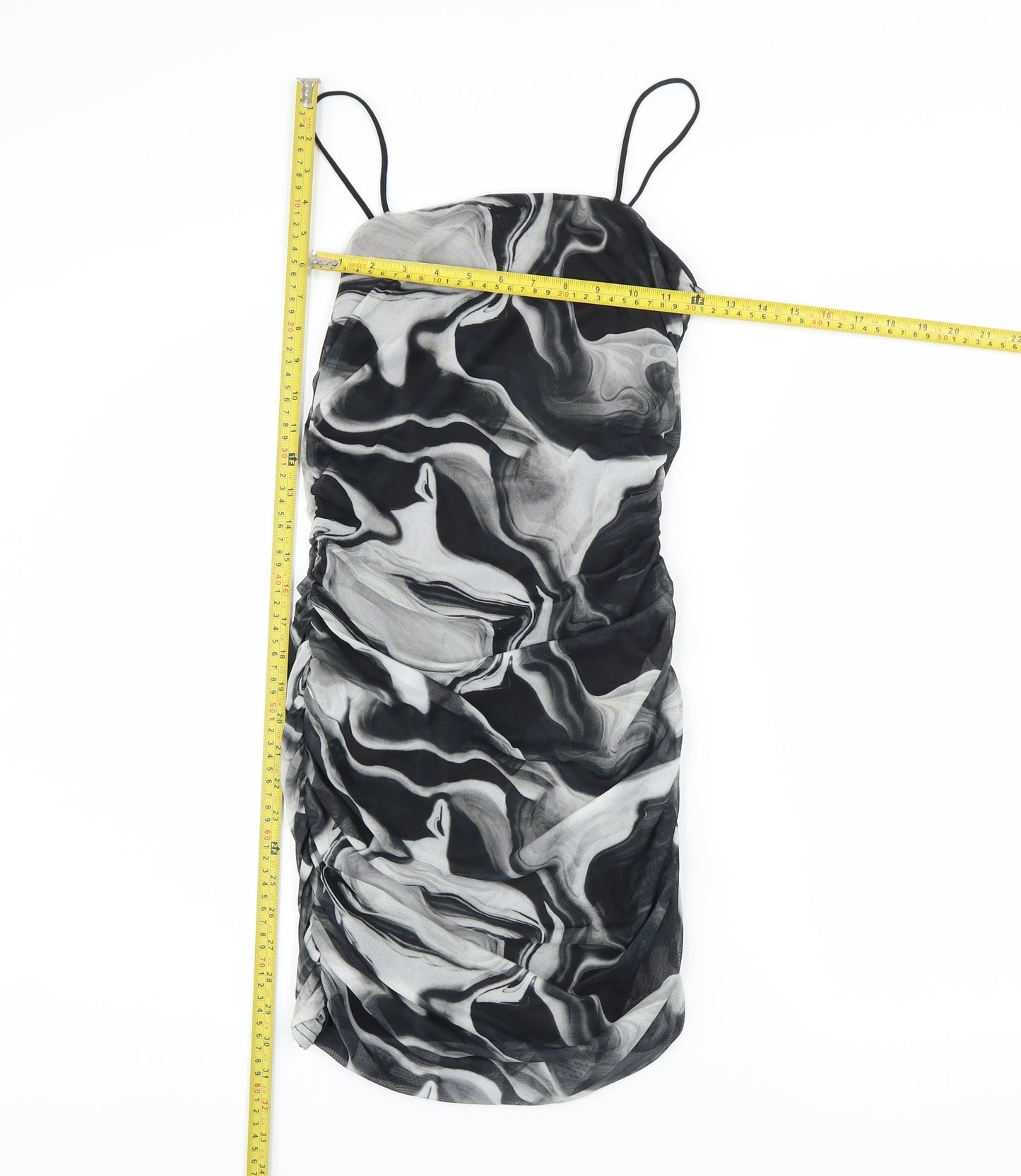 Pink Vanilla Women’s Black Marble Print Bodycon Dress Size 8