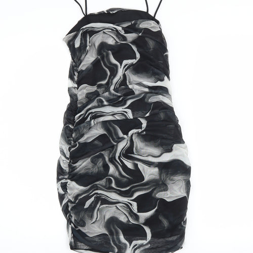 Pink Vanilla Women’s Black Marble Print Bodycon Dress Size 8